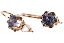 Vintage style aleksandrite earrings 14K Rose pink gold vec019r