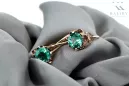 Rose pink 14k 585 gold emerald earrings vec019 Vintage Russian Soviet style
