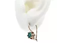 Rose pink 14k 585 gold emerald earrings vec019 Vintage Russian Soviet style