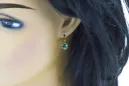 Pendientes de esmeralda de oro rosa rosa 14k 585 vec019 Estilo soviético ruso vintage