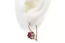 Rose pink 14k 585 gold ruby earrings vec019 Vintage Russian Soviet style