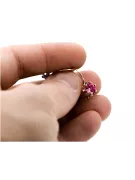 Rose pink 14k 585 gold ruby earrings vec019 Vintage Russian Soviet style