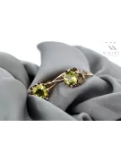 Rose pink 14k 585 gold peridot earrings vec019 Vintage Russian Soviet style