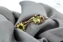 Rose pink 14k 585 gold peridot earrings vec019 Vintage Russian Soviet style