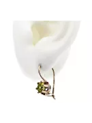 Rosa rosa 14k 585 oro peridot pendientes vec019 Estilo soviético ruso vintage