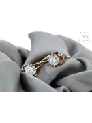 Rosa 14 Karat 585 Gold Zirkon Ohrringe vec019 Vintage russischen sowjetischen Stil