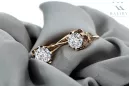 Rose pink 14k 585 gold zircon earrings vec019 Vintage Russian Soviet style