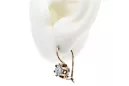 Rose pink 14k 585 gold zircon earrings vec019 Vintage Russian Soviet style