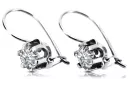 Vintage silver 925 earrings setting vec019s Russian Soviet style jewelry