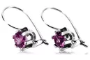 Vintage silver 925 amethyst earrings vec019s Russian Soviet style