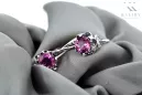 Vintage silver 925 amethyst earrings vec019s Russian Soviet style