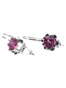 Vintage silver 925 amethyst earrings vec019s Russian Soviet style