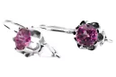 Vintage silver 925 amethyst earrings vec019s Russian Soviet style