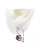 Vintage argent 925 boucles d'oreilles améthyste vec019s style soviétique russe