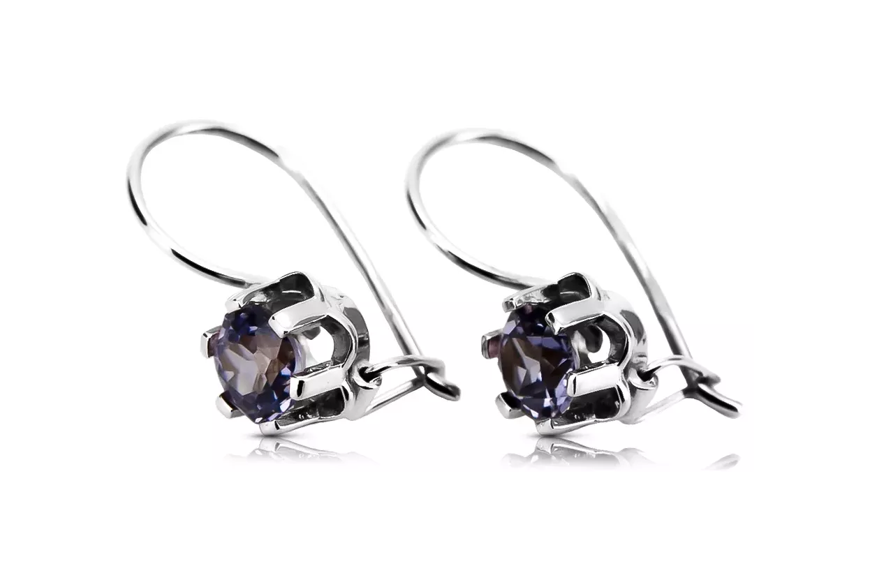Pendientes vintage de plata 925 de Alejandrita vec019s Estilo soviético ruso vintage Pendientes vintage de plata 925 de Alejandrita vec019s Estilo soviético ruso vintage