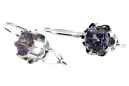 Pendientes vintage de plata 925 de Alejandrita vec019s Estilo soviético ruso vintage