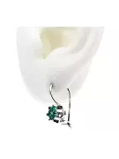 Vintage silver 925 Boucles d'oreilles émeraudes vec019s style soviétique russe