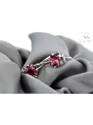 Vintage silver 925 Ruby earrings vec019s Russian Soviet style