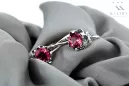 Vintage silver 925 Ruby earrings vec019s Russian Soviet style