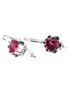Vintage Silber 925 Ruby Ohrringe Vec019s Russische Sowjetische Stil