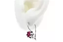 Vintage silver 925 Ruby earrings vec019s Russian Soviet style