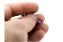 Vintage silver 925 Ruby earrings vec019s Russian Soviet style