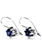 Vintage silver 925 Sapphire earrings vec019s Russian Soviet style