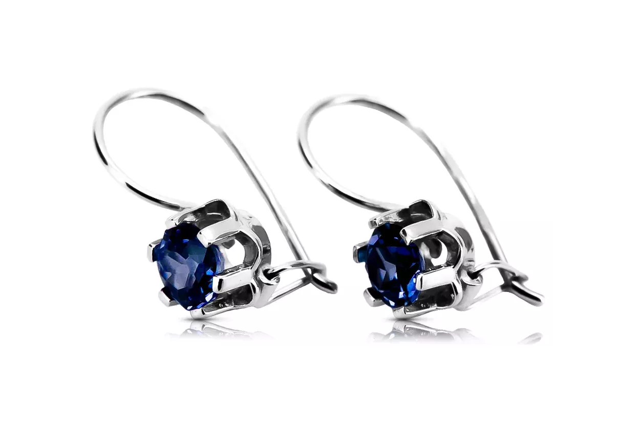 Cercei vintage din argint 925 safir vec019s stil sovietic rusesc Cercei vintage din argint 925 safir vec019s stil sovietic rusesc
