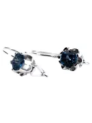 Vintage silver 925 Sapphire earrings vec019s Russian Soviet style