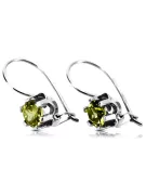 Vintage silver 925 yellow peridot earrings vec019s Russian Soviet style
