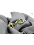 Vintage silver 925 yellow peridot earrings vec019s Russian Soviet style