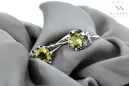 Vintage silver 925 yellow peridot earrings vec019s Russian Soviet style