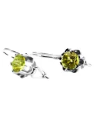 Vintage silver 925 yellow peridot earrings vec019s Russian Soviet style