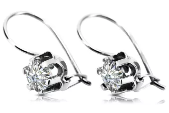 Vintage silver 925 cubic zircon earrings vec019s Russian Soviet style