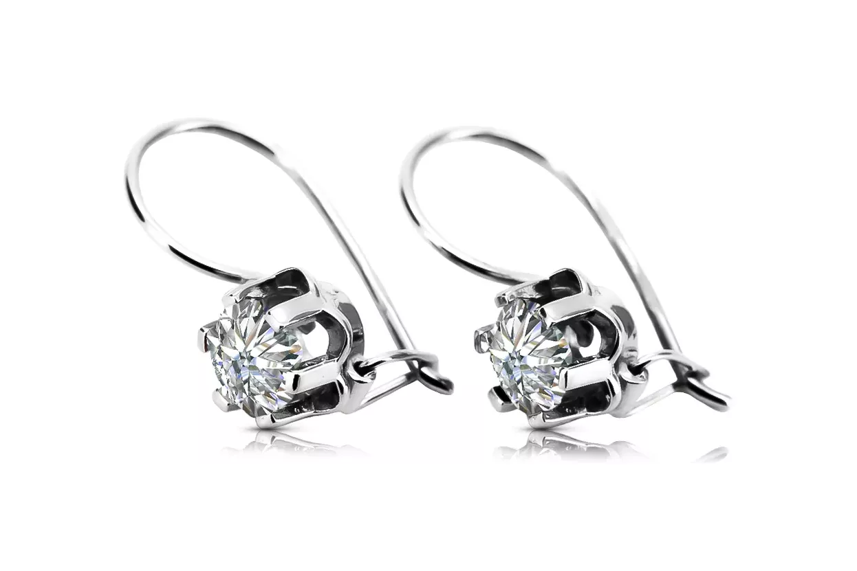 Vintage silver 925 cubic zircon earrings vec019s Russian Soviet style Vintage silver 925 cubic zircon earrings vec019s Russian Soviet style