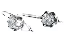 Vintage silver 925 cubic zircon earrings vec019s Russian Soviet style