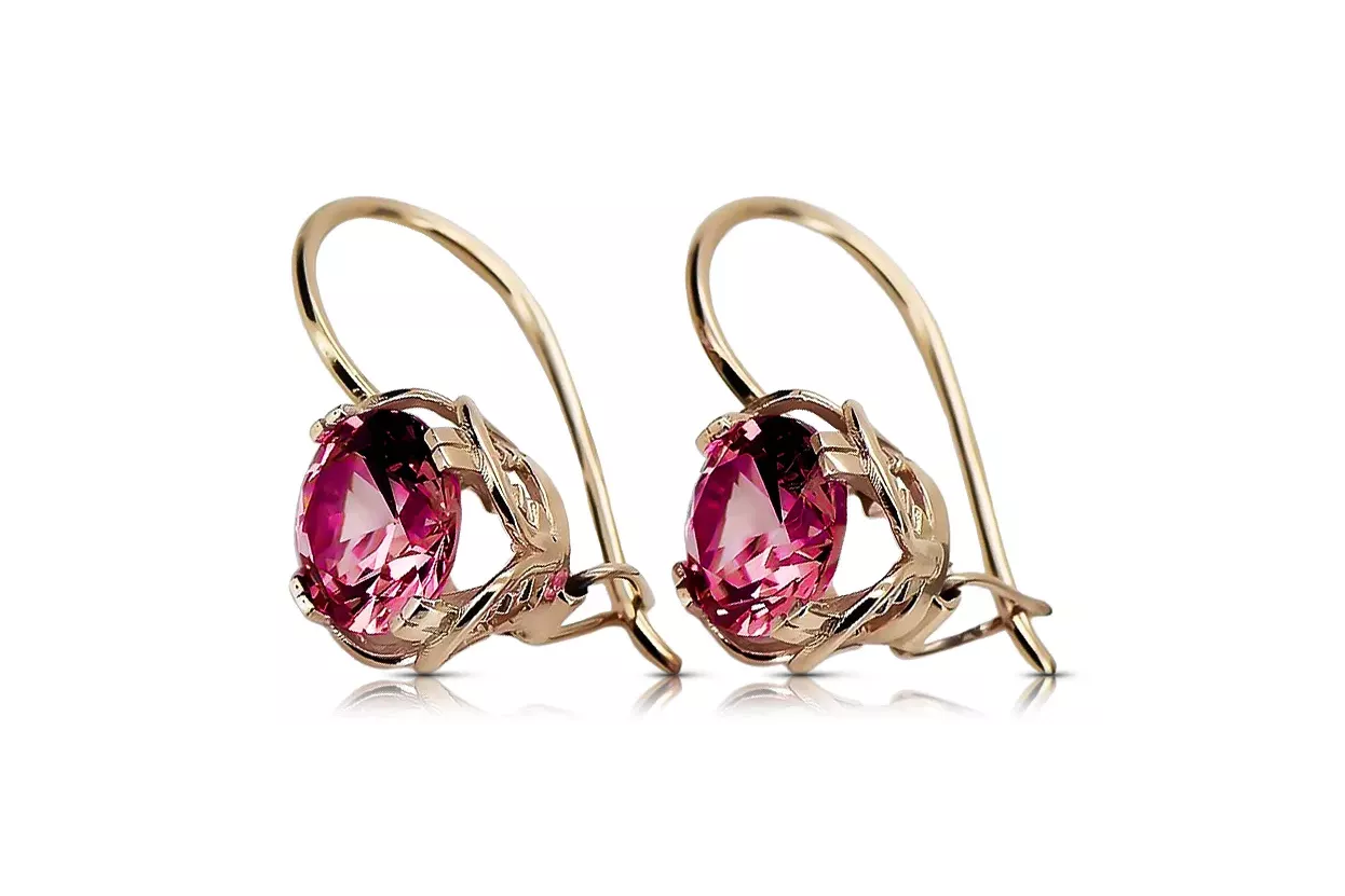 Ruby Original Vintage 14K Rose Oro Pendientes vec029r Ruby Original Vintage 14K Rose Oro Pendientes vec029r