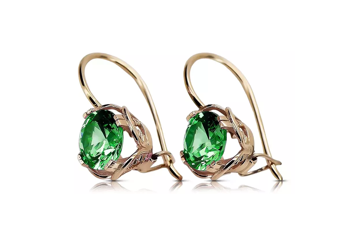 Ohrringe Vintage Jewlery Emerald Original Vintage 14K Rose Gold vec029r Ohrringe Vintage Jewlery Emerald Original Vintage 14K Rose Gold vec029r