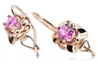 Earrings Amethyst Original Vintage 14K Rose Gold Vintage craft vec116r