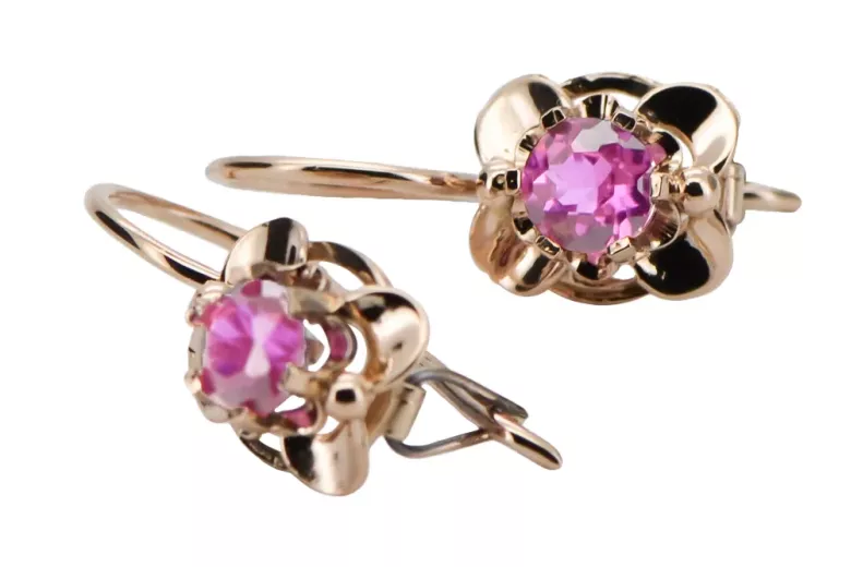 Earrings Amethyst Original Vintage 14K Rose Gold Vintage craft vec116r