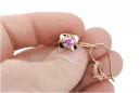 Earrings Amethyst Original Vintage 14K Rose Gold Vintage craft vec116r