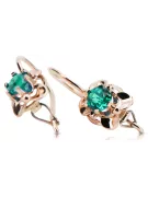Ohrringe Vintage Stil Smaragd Originales Vintage-Roségold aus 14 Karat vec116r