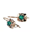 Ohrringe Vintage Stil Smaragd Originales Vintage-Roségold aus 14 Karat vec116r