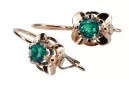 Ohrringe Vintage Stil Smaragd Originales Vintage-Roségold aus 14 Karat vec116r