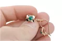 Ohrringe Vintage Stil Smaragd Originales Vintage-Roségold aus 14 Karat vec116r