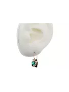Artesanía vintage Pendientes Esmeralda Oro rosa antiguo original de 14k vec116r