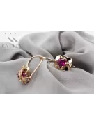 Originales Vintage-Roségold aus 14 Karat Rubinrot Ohrringe Vintage vec116r