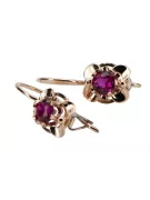 Originales Vintage-Roségold aus 14 Karat Rubinrot Ohrringe Vintage vec116r