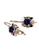 Vintage craft Earrings Sapphire Original Vintage 14K Rose Gold vec116r