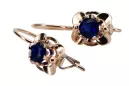 Vintage craft Earrings Sapphire Original Vintage 14K Rose Gold vec116r
